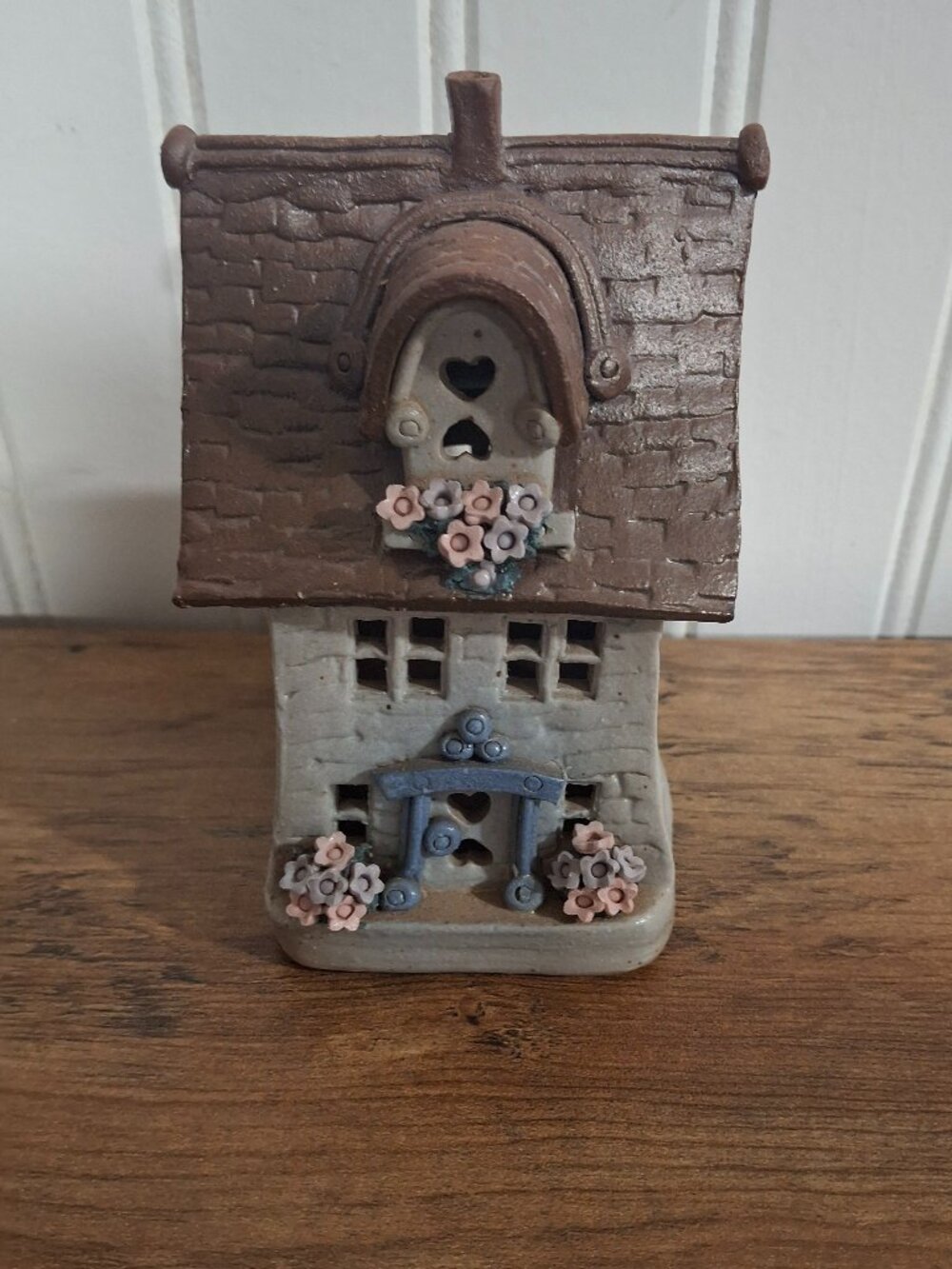 Vintage Windy Meadows Pottery Miss Bessies Cottage Tealight Holder Cottagecore